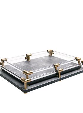 样板房客厅卧室装饰品斯堪的纳维亚现代装饰六开托盘咖啡桌餐桌装