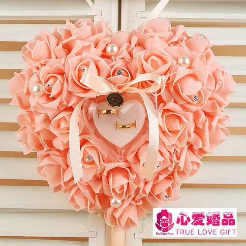 婚庆结婚PE婚庆爱心挂饰 韩式新娘装饰戒枕 厂家