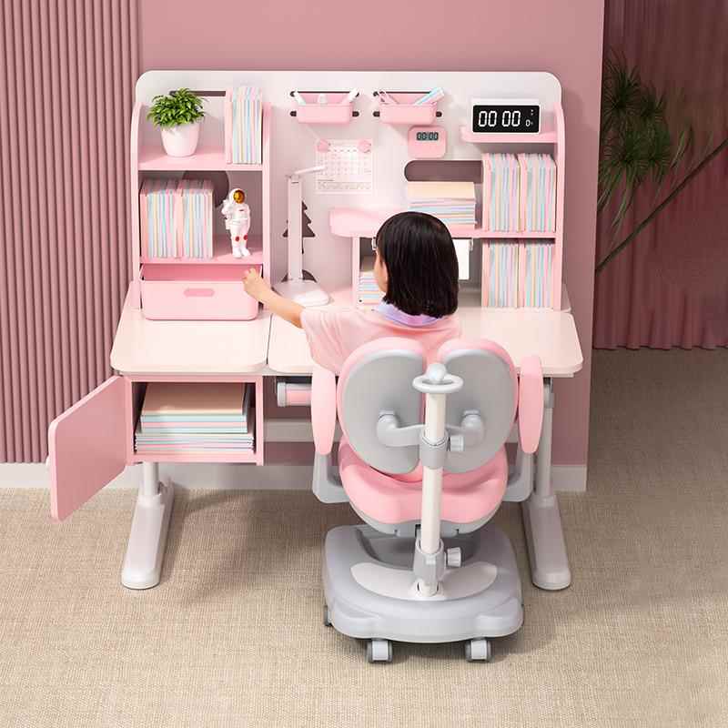 美嘉思儿童学习桌小学生书桌实木芯家用写字桌椅套装课桌椅升降