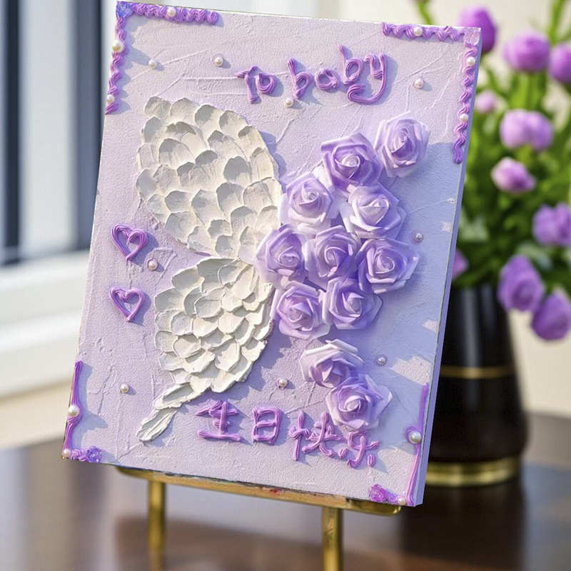 沙画儿童彩沙画立体石英砂浮雕肌理画丙烯颜料桌面数字油画装饰画图片