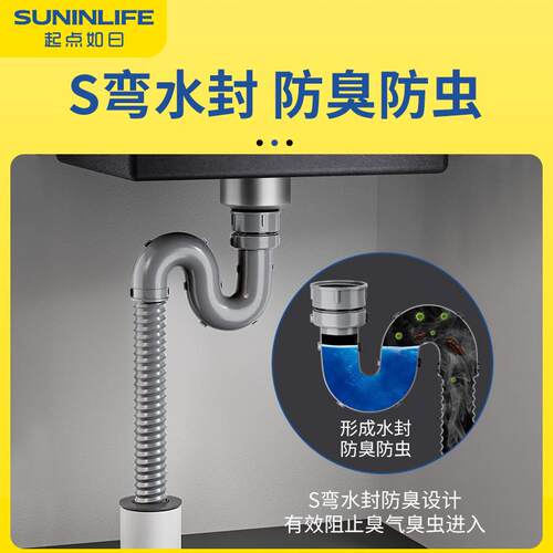 洗脸盆洗手池水槽下水水管下水器