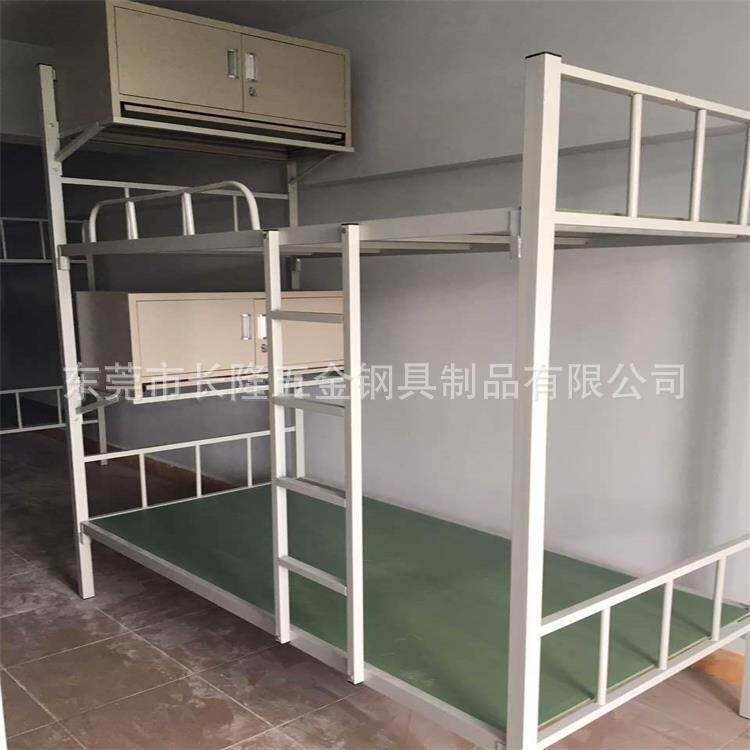 东莞铁床厂家上下铺铁床 学生宿舍双层床铁艺架子床带储物柜