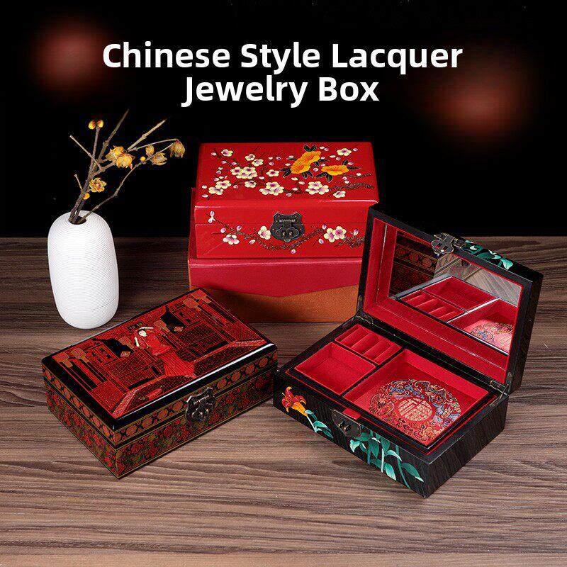 采购产品中国风格礼品，漆器木制首饰盒，收纳盒，化妆盒，婚礼礼