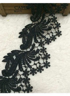 现货供应窗帘花边花边面料刺绣厂家花边水溶2015黑色 新款