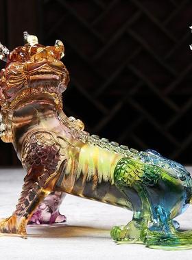 古韵琉璃琉璃谛听神兽地藏王菩萨坐骑摆件居家佛堂寺庙供奉摆放