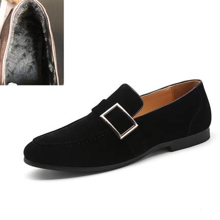 高档0252季新款男士尖头春小皮鞋伦韩英版潮流豆豆鞋一脚蹬发型师