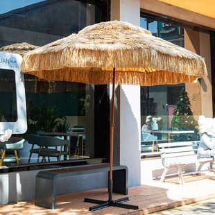 凯元大型户外遮阳伞沙滩伞庭院伞仿真稻草伞茅草伞景区咖啡厅