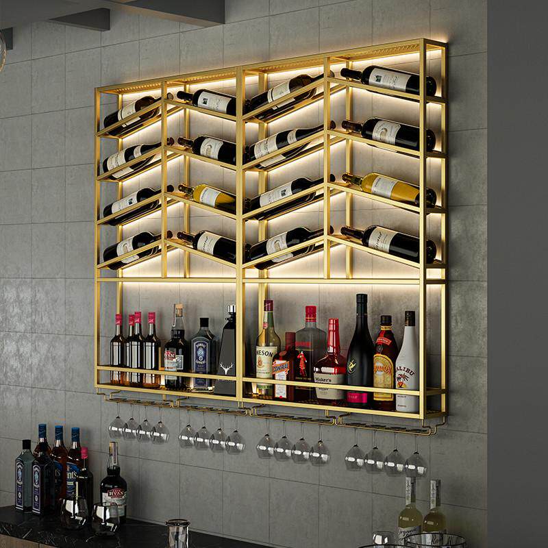 北欧红酒架壁挂置物架展示架家用客厅酒柜酒杯架创意收纳白酒洋酒