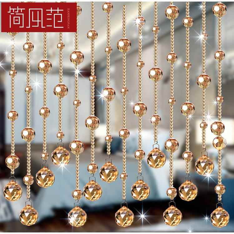 水晶珠帘隔断窗客厅珠门帘玄关新款装饰家用化妆室风水帘子免打孔