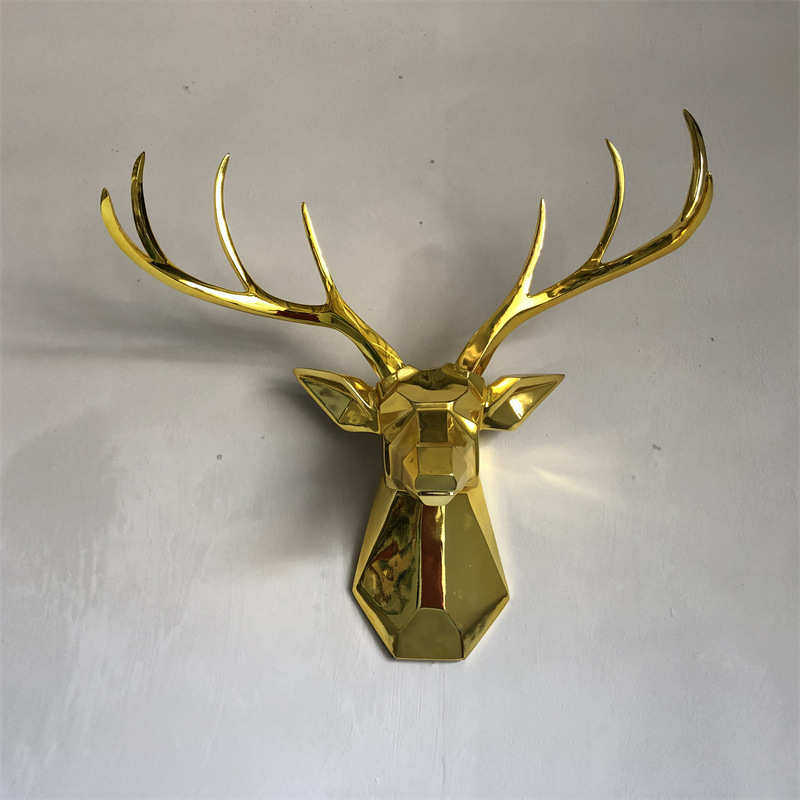 轻奢电镀鹿头壁挂饰家居客厅电视沙发卧室背景墙面装饰品酒吧会所,家居饰品,壁饰,淘宝优惠券,粉丝福利购,淘宝优惠卷