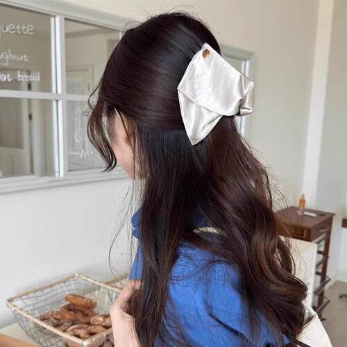 Triangle Satin Shell Bow Hair Clip Claw for Women, New Desig