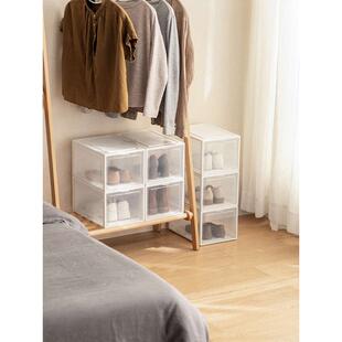 柜储物加厚塑料简易鞋 TUF4 子鞋 盒收纳盒透明防尘鞋 架整 鞋