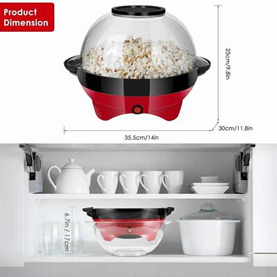 Popcorn Machine, 6QT Popcorn Maker, 800W Electric Stirring