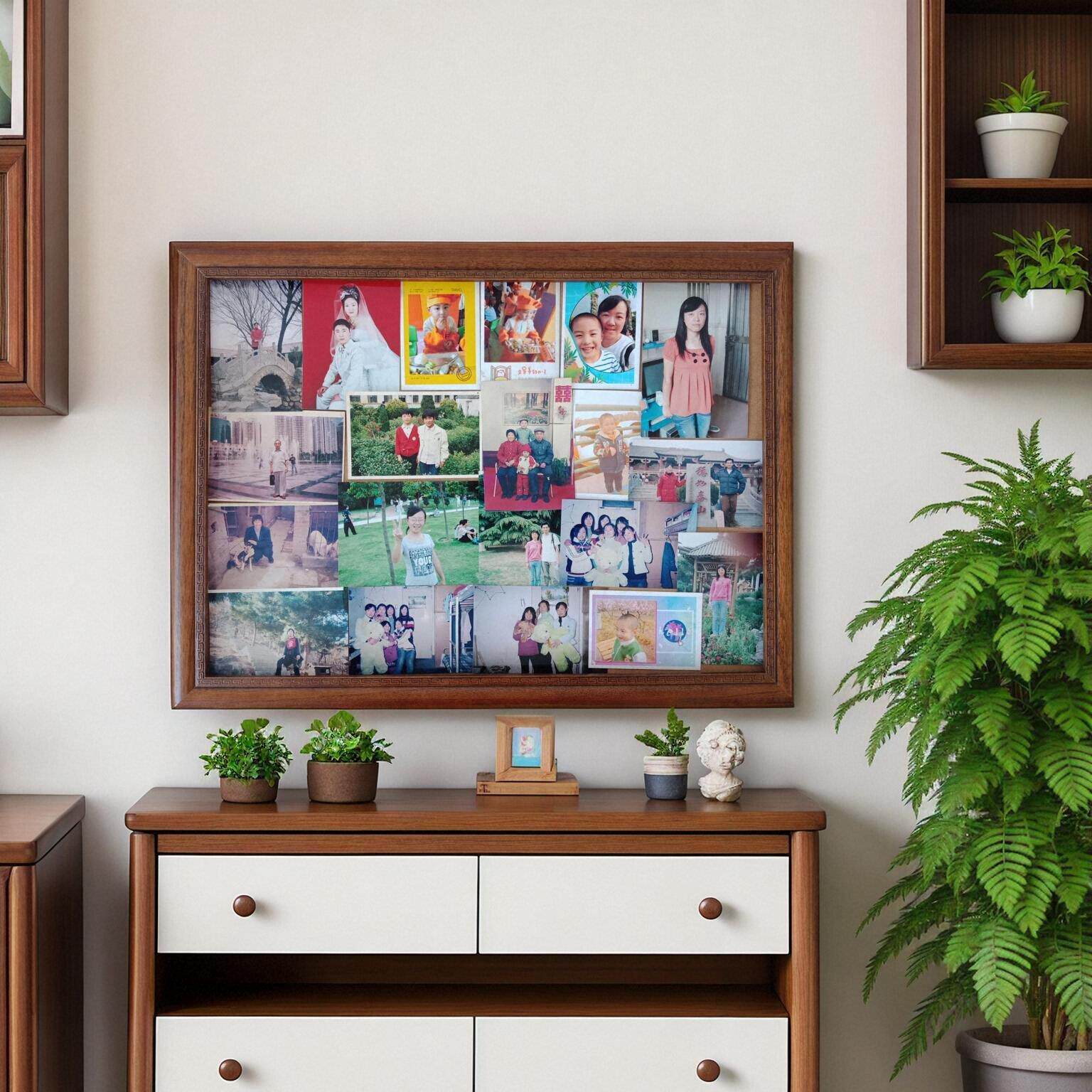 老式玻璃相框简约客厅挂墙放多张小照片送父母节日礼物纪念品画框