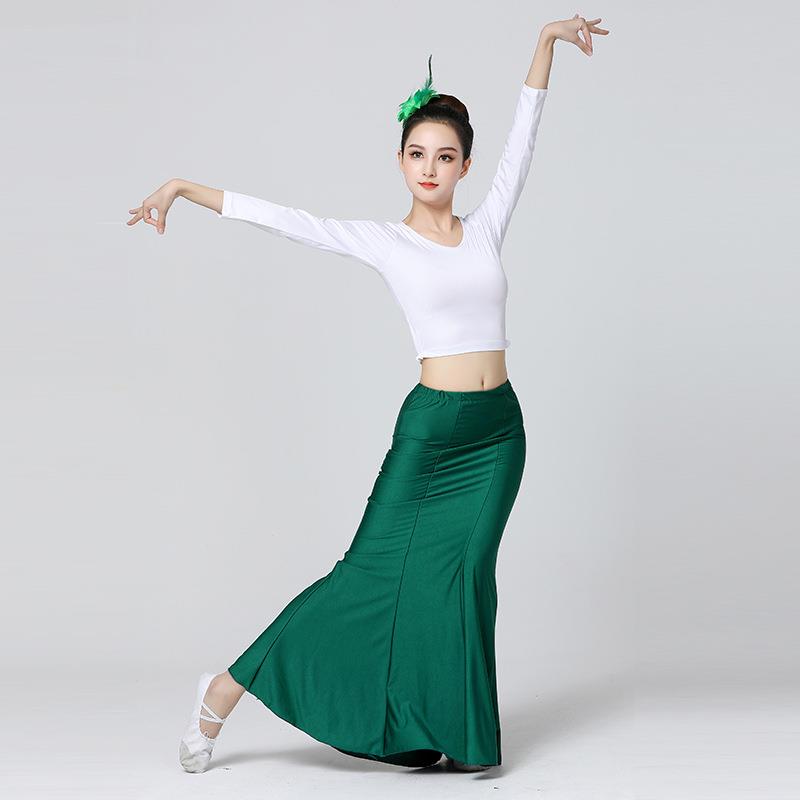 傣族舞蹈服女演出服练功舞裙傣族孔雀舞蹈艺考表演服装舞蹈练习裙