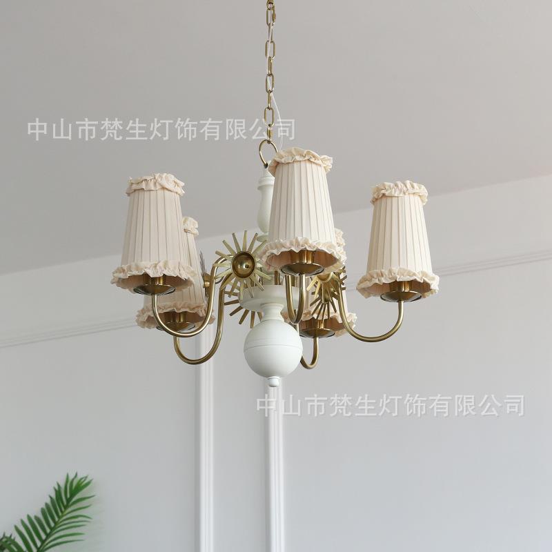 中古风布艺吊灯 复古老钱风客厅卧室餐厅灯民宿酒店主题装饰灯具