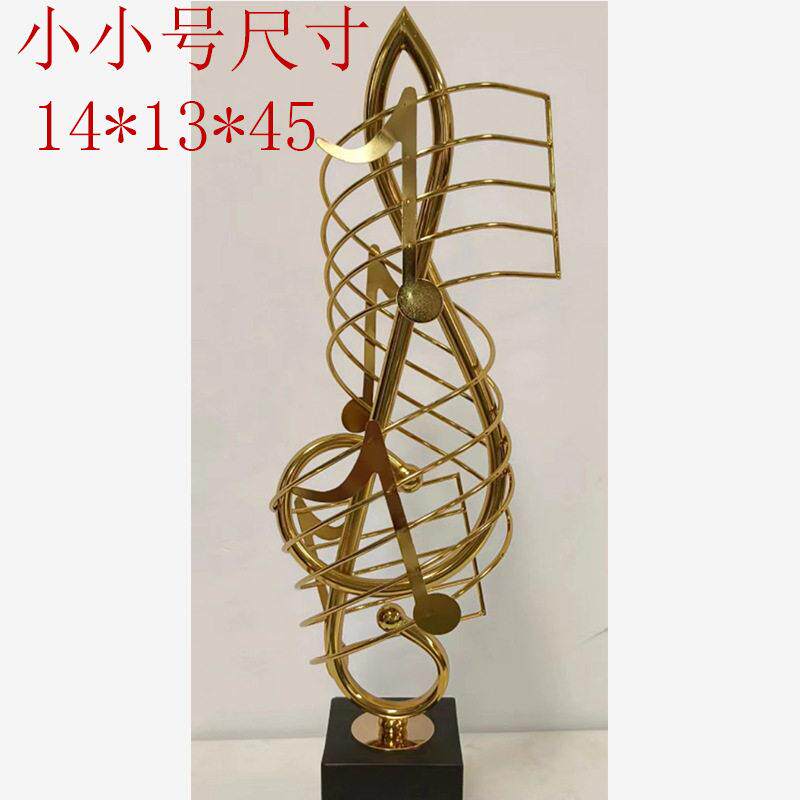 欧式创意音符摆件客厅玄关电视柜装饰品样板房酒柜轻奢金属工艺品