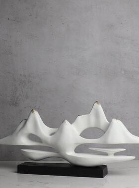 新中式创意假山摆件家居禅意客厅电视柜玄关招财摆设办公室装饰品