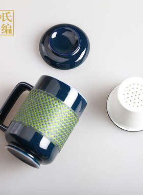 刘氏竹编纯手工竹丝扣瓷那年彩办公茶杯水杯便携茶具伴手商务礼