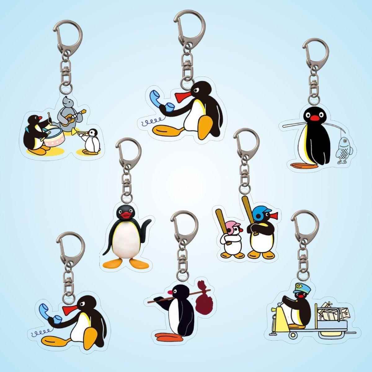 pingu企鹅家族卡通搞怪企鹅亚克力钥匙扣创意可爱包挂件情侣挂饰