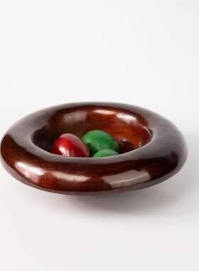 客意创意简约中古果盘法式品枣红果盘原型样D190板式房厅茶几装饰