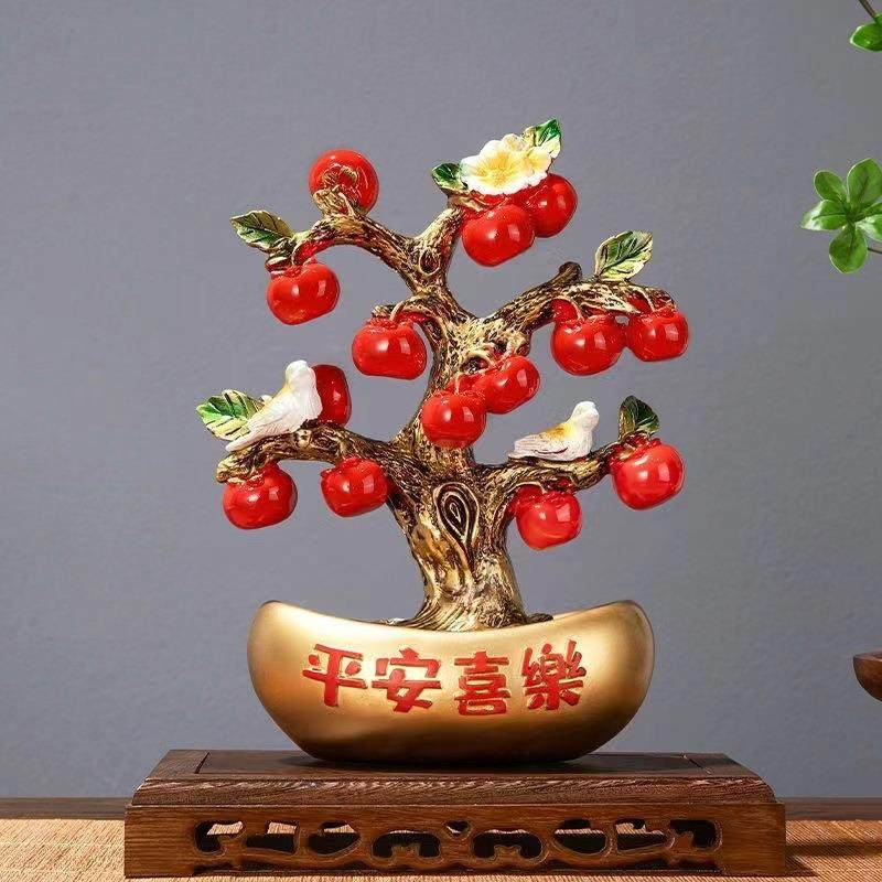 好看的摆件高端大气上档次摆件招财元宝平安喜乐苹果树客厅玄关电,家居饰品,落地摆件,淘宝优惠券,粉丝福利购,淘宝优惠卷