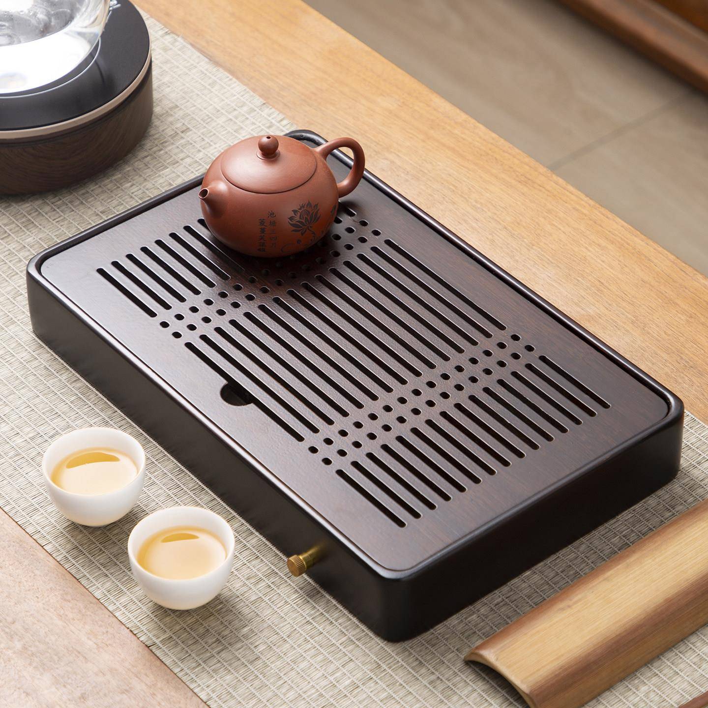 茶盘家用托盘功夫茶具套组2026新款茶海竹实木客厅沥水干泡小茶台