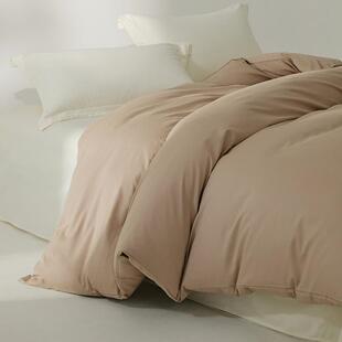 纯棉加厚磨毛套被棉全高约支高密纯色简柔软秋冬保暖单独床ELLE品