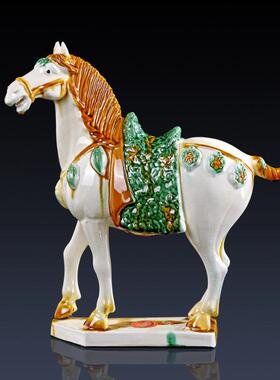 高档九朝新中式桌摆公马件生肖家居客厅茶几办玄关时尚创面意H28