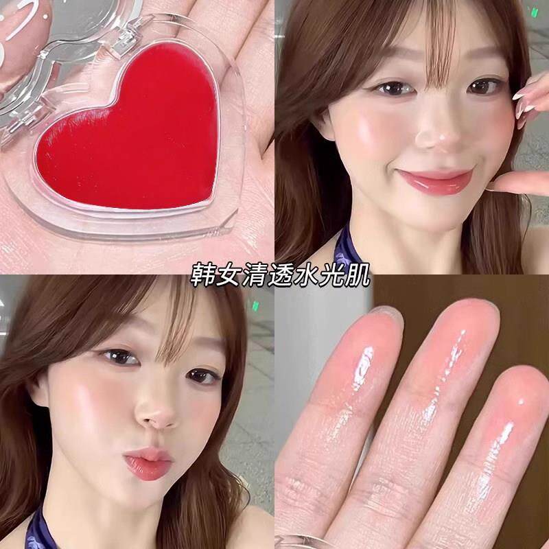 韩系水光腮红膏多用脸部自然提亮修容立体伪素颜高光水光肌腮红女