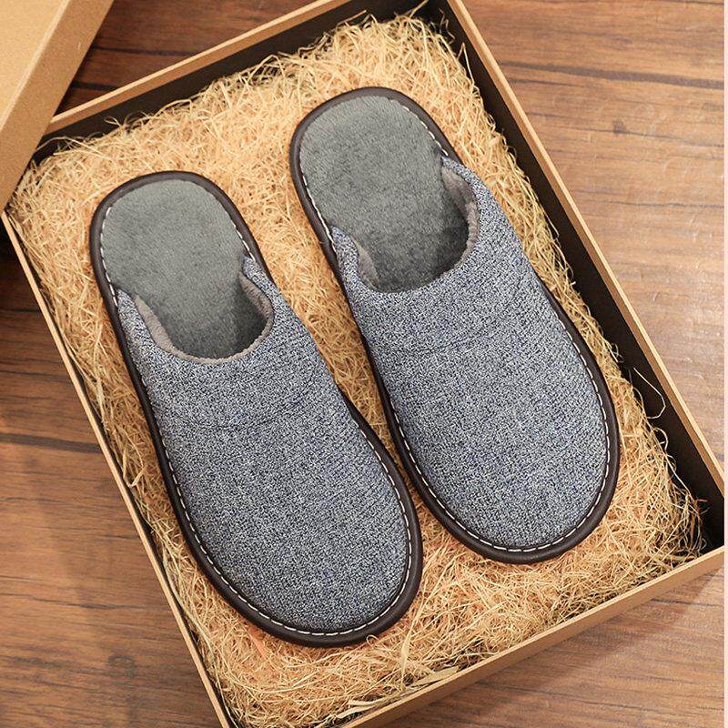 秋冬季家用布艺棉拖鞋男女家居室内防滑情侣软底保暖居家拖鞋冬天