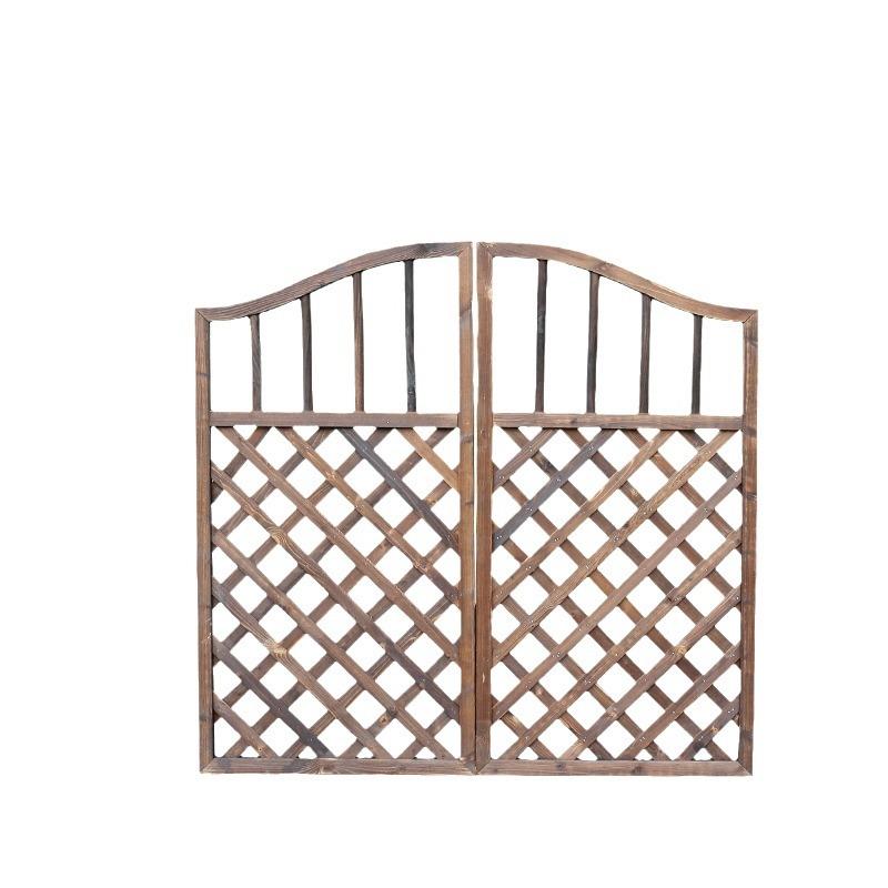 碳化防腐木篱笆栅栏门庭院围栏搭配门木门格栅门爬藤架门庭院美化