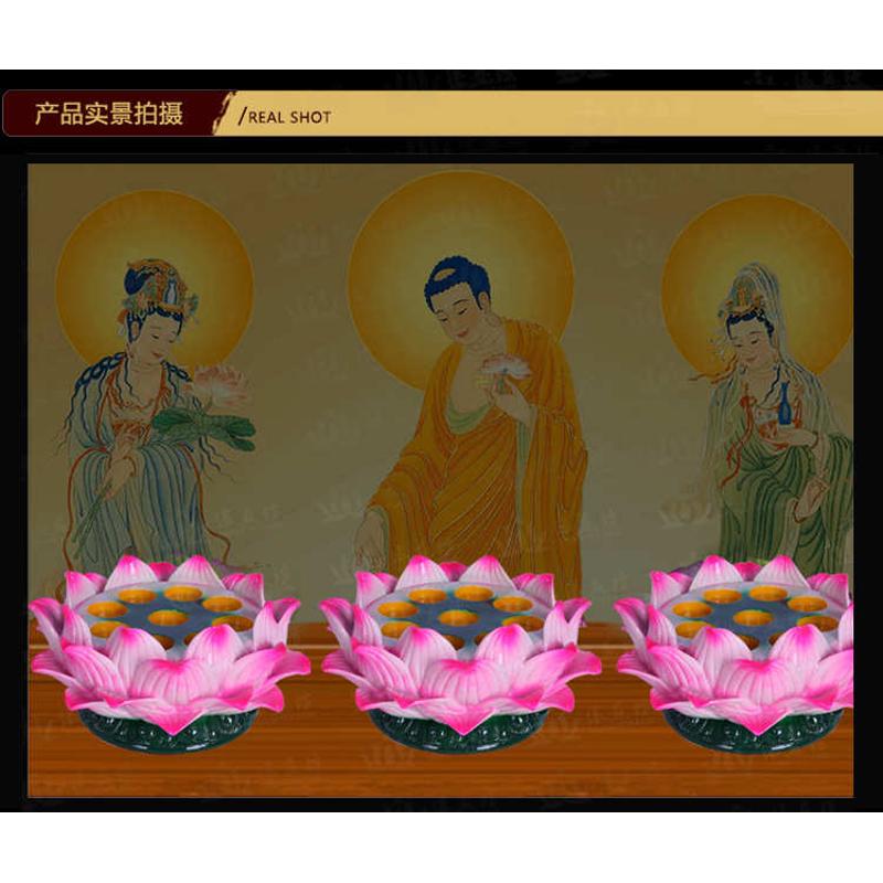 九孔酥油灯座莲花灯台放置9盏蜡烛家庭佛前灯供灯佛前烛台批发
