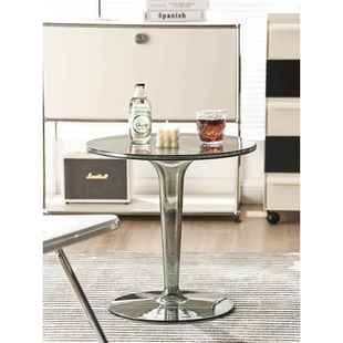 北欧简约透明小茶几圆形客厅沙发边角几小户型设计师移动咖啡桌子