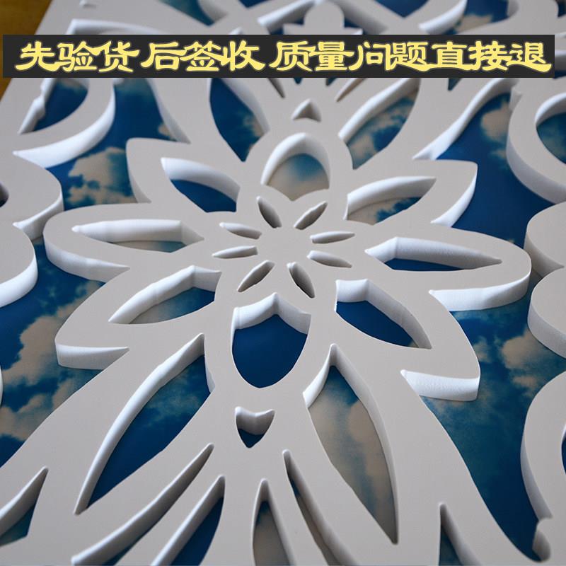 玄关悬吊天花栅板花格屏风天花装饰墙板PVC镂式空雕花板客厅背景0