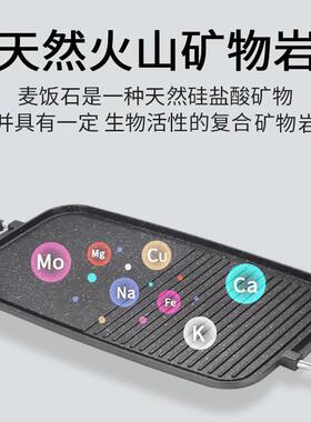新款韩式铁板烤鱼烧烤盘麦饭石烤盘户外烤肉盘野餐卡式炉烤盘