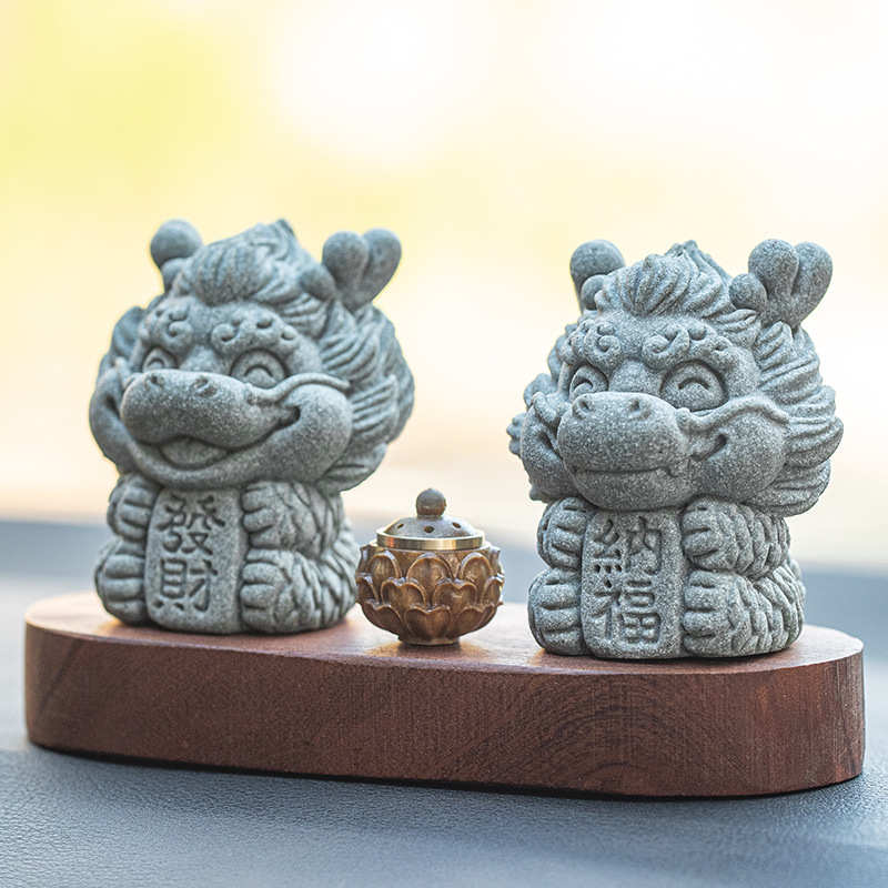 国潮可爱小祥龙线香插香薰炉香道摆件创意招财室内客厅桌面装饰品