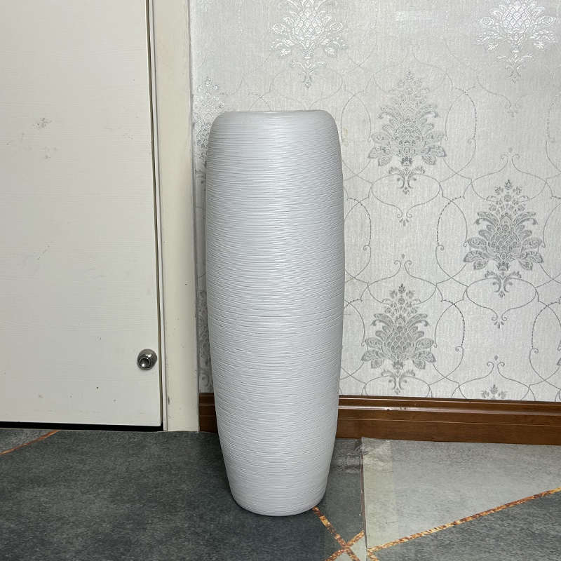 景德镇现代简约白色陶瓷大花瓶中式仿真干花插花客厅装饰落地摆件