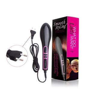 Flat Iron Hair Straightener Brush Salon Comb 中长发直发器梳