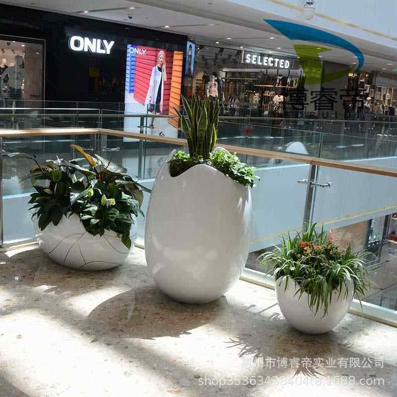 玻璃钢落地花盆商场花钵户外大花盆酒店装饰花器购物中心美陈花箱