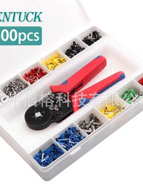 1800pcs欧式管型端子+冷压钳HSC86-4预绝缘接线端子压线钳套装