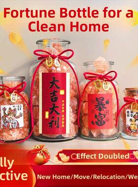 喜马拉雅粗盐网房子生长瓶装饰品海盐守卫盐客人大厅位置消磁乔迁