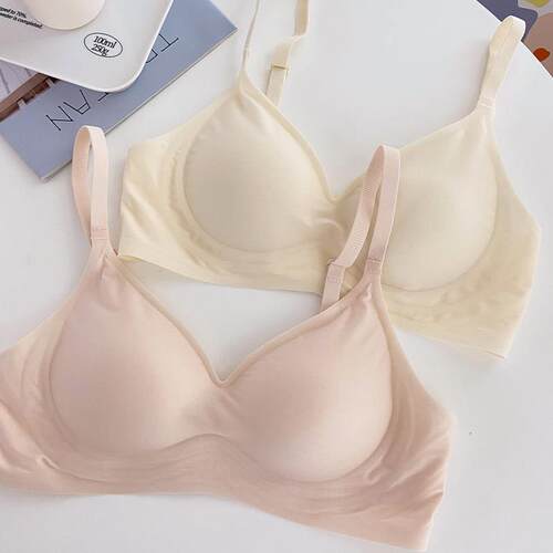 无痕内衣女大胸显小无钢圈薄款少女风收副乳小胸聚拢软支撑文胸罩