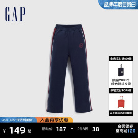 gap女童冬季logo碳素，软磨抓绒卫裤儿童装，柔软运动束脚裤837211