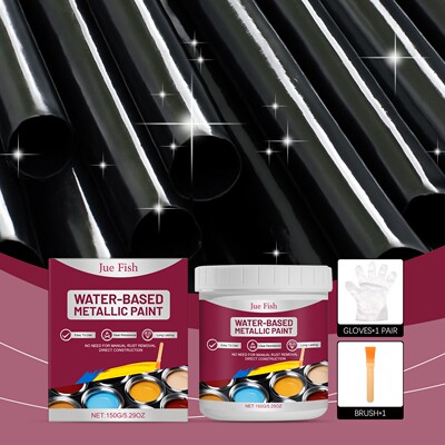 JUEFISH Black Water-based Metallic Paint Anti-corrosion Coat