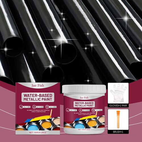 JUEFISH Black Water-based Metallic Paint, Anti-corrosion Coa