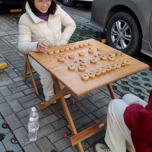 全竹雕花棋牌桌棋牌桌折叠桌竹制棋牌桌实木竹制品牌竹影青风棋牌