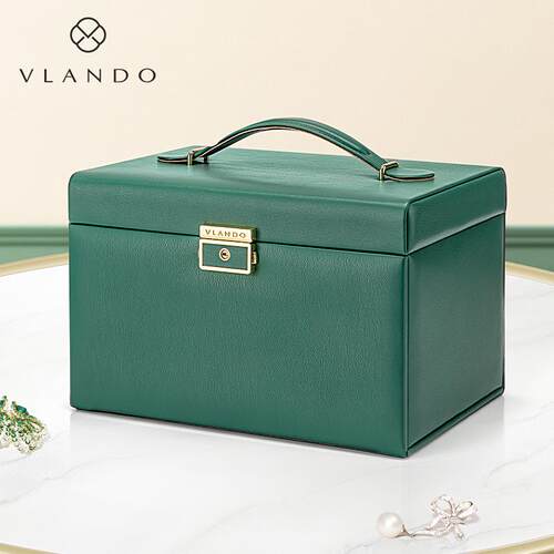 正品VLANDO项唯兰朵带锁首饰盒链饰品生收纳盒高档高级感日物礼女