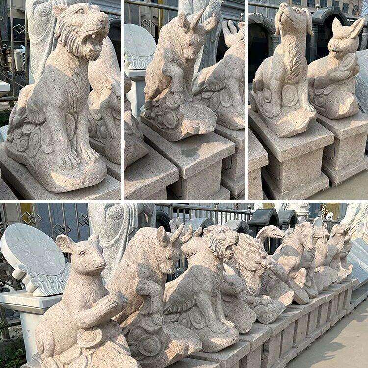 石雕十二生肖摆件青石鼠牛虎兔龙蛇马羊猴鸡狗猪石头动物十二属相
