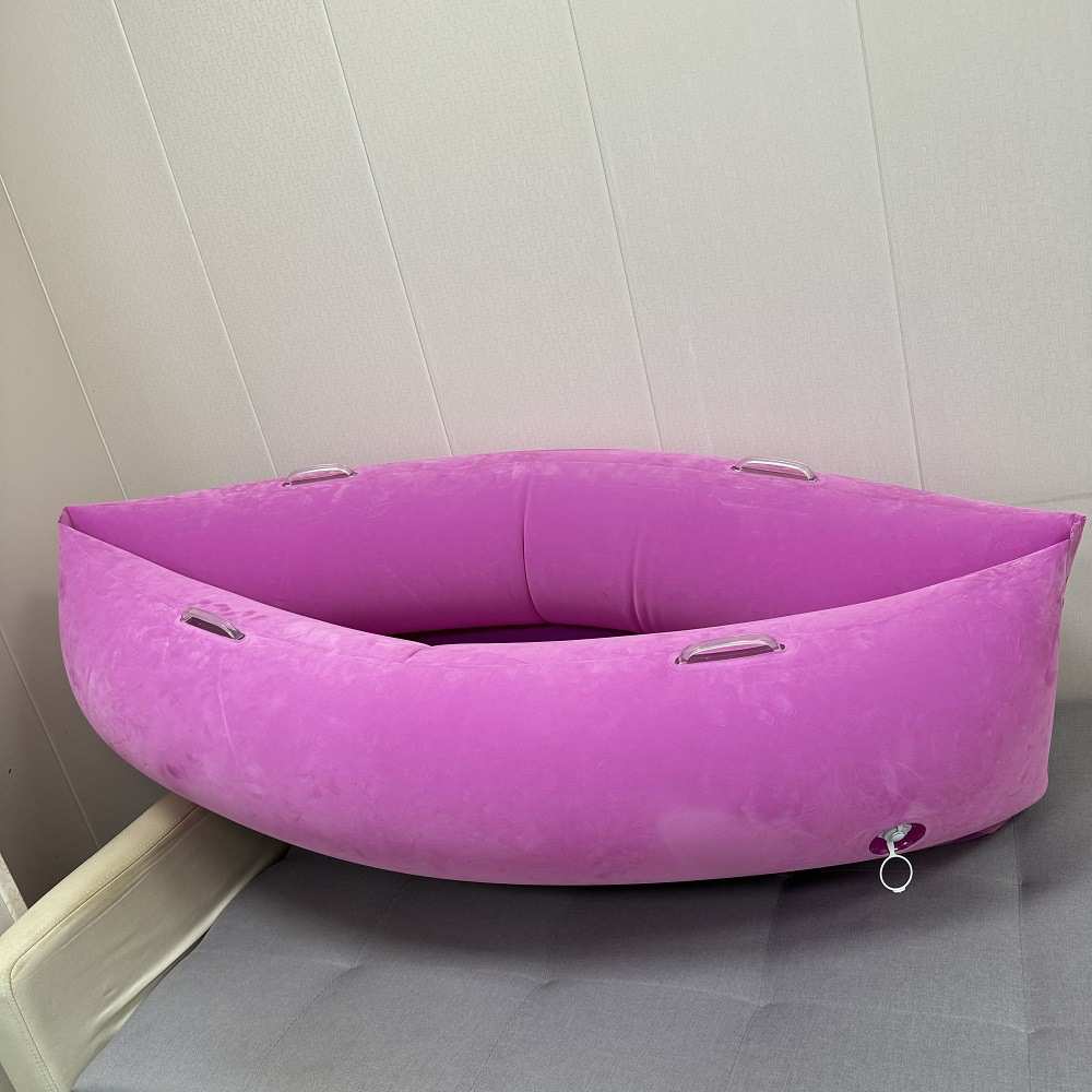 现货充气拥抱豆荚懒人沙发 舒适植绒豌豆荚感官垫躺椅充气沙发